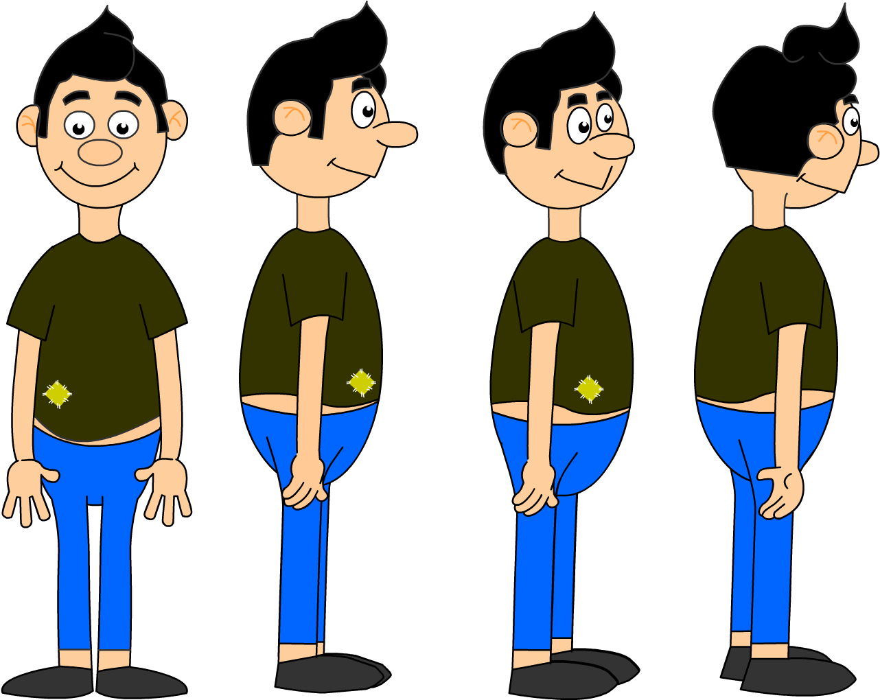 Cartoon , Png Download - 2d Cartoon Character Png Clipart (1282x1020), Png Download