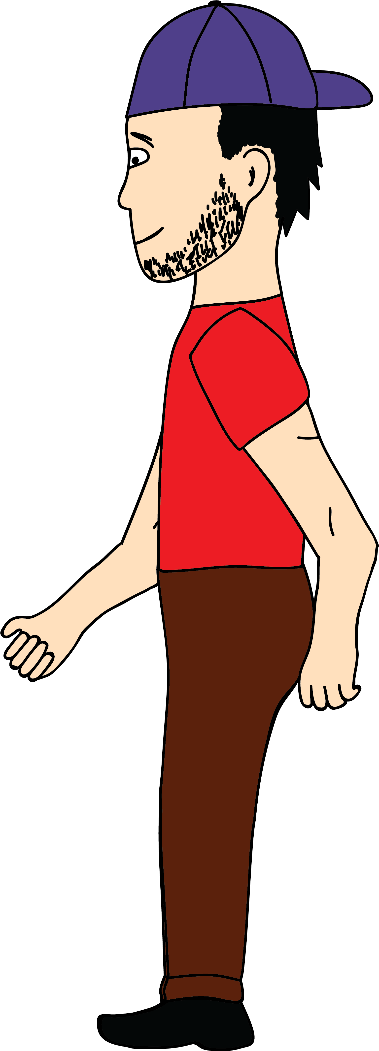 This Is My Character Once I Had Scaled The Front And - 2d Character Side View Clipart (1599x4236), Png Download