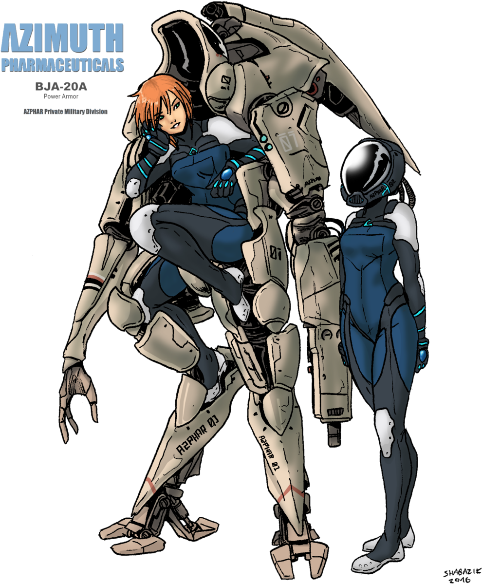 Power Armor Bja - Mecha Clipart (1024x1244), Png Download