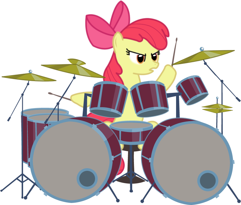 Apple Bloom, Artist - Drums Cartoon Png Clipart (900x798), Png Download