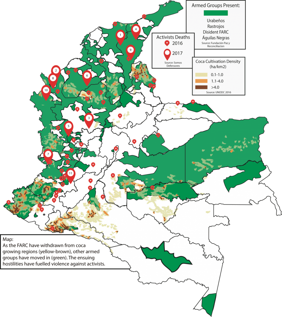 Activists Deaths Colombia, Paramilitary Violence Colombia - Farc Violence Colombia Map Clipart (960x1079), Png Download