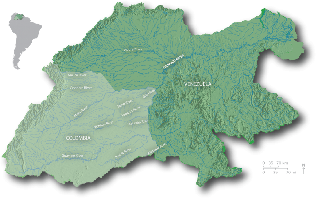 The Mighty Orinoco River, One Of The Longest Rivers - World Map Clipart (700x444), Png Download