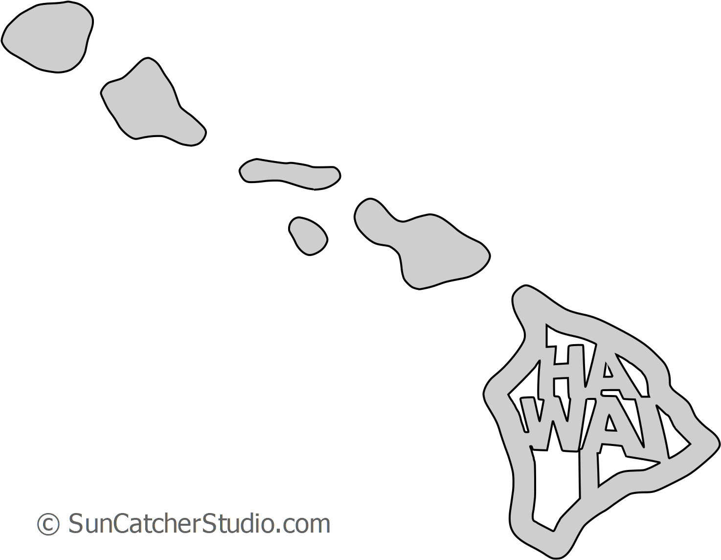 Hawaii Map Shape Text, Outline Scalable Vector Graphic - Map Of Mountain Ranges In Hawaii Clipart (1500x1171), Png Download