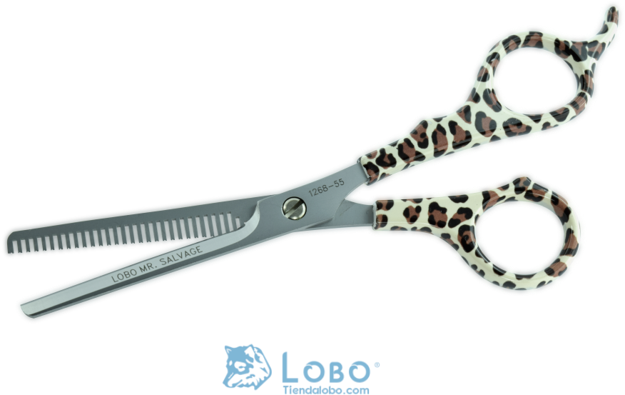 Tijera Estilista Microdentado Lepoardo Acero Inoxidable - Scissors Clipart (876x553), Png Download