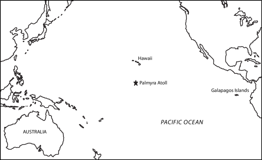 Острова и архипелаги евразии. Остров Пальмира на карте. Атолл Пальмира на карте. Тихий океан на карте.