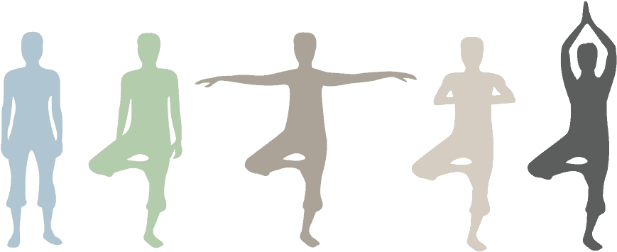 Tree Yoga Pose - Silhouette Clipart (869x355), Png Download