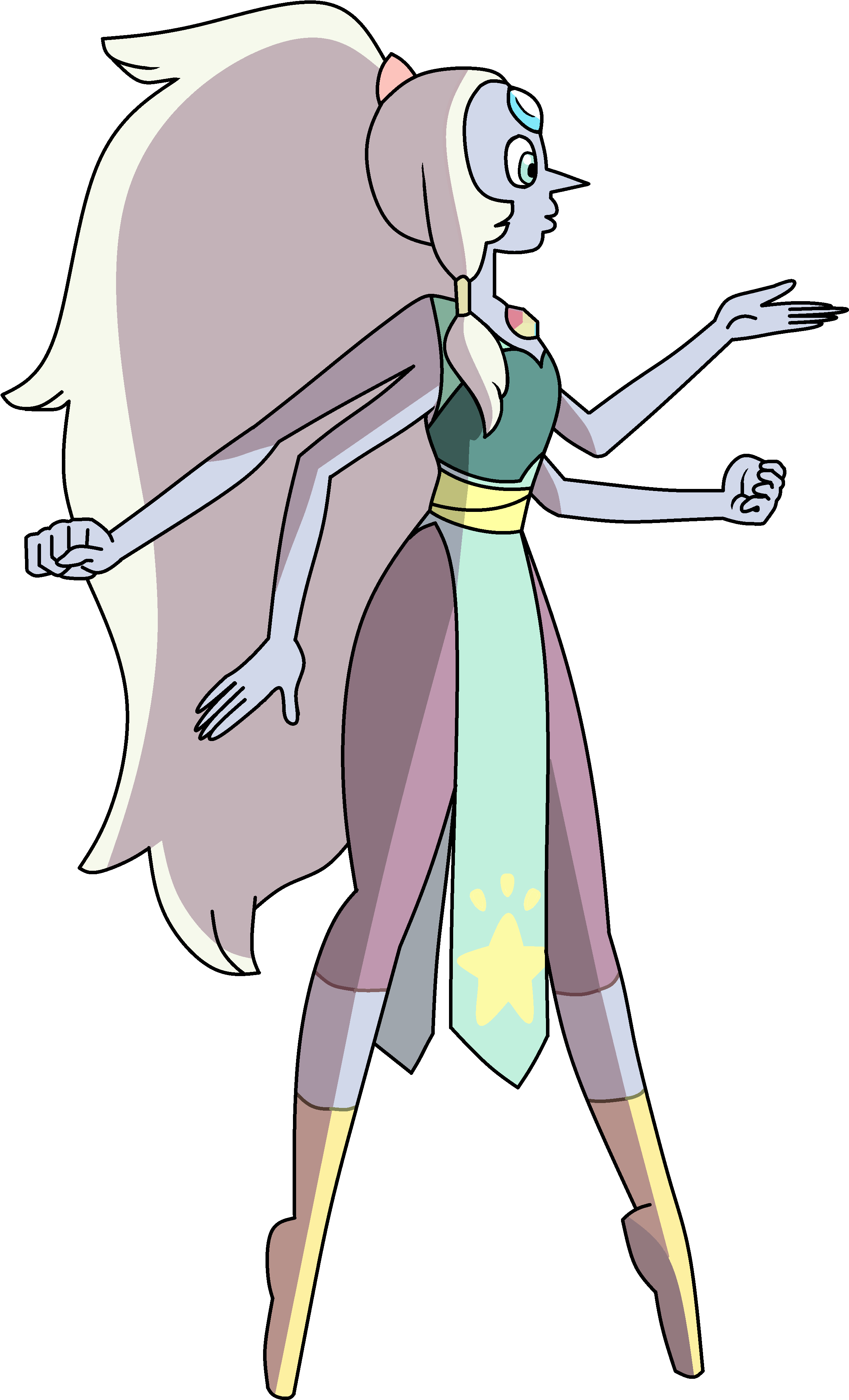 Opal Steven Universe New Outfit Clipart (2706x4362), Png Download