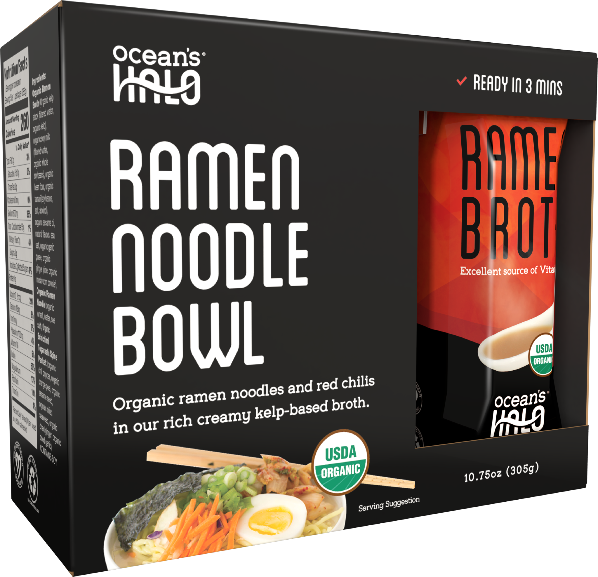 Load Image Into Gallery Viewer, Organic And Vegan Instant - Ocean's Halo Ramen Noodles Clipart (2048x1977), Png Download