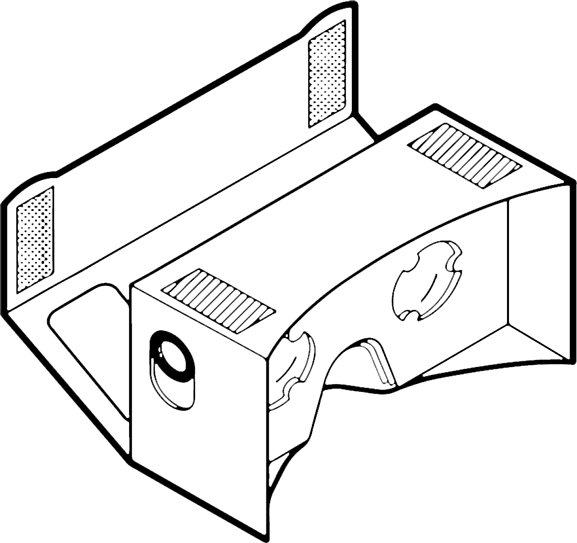 Google Cardboard Wireframe Clipart (577x543), Png Download