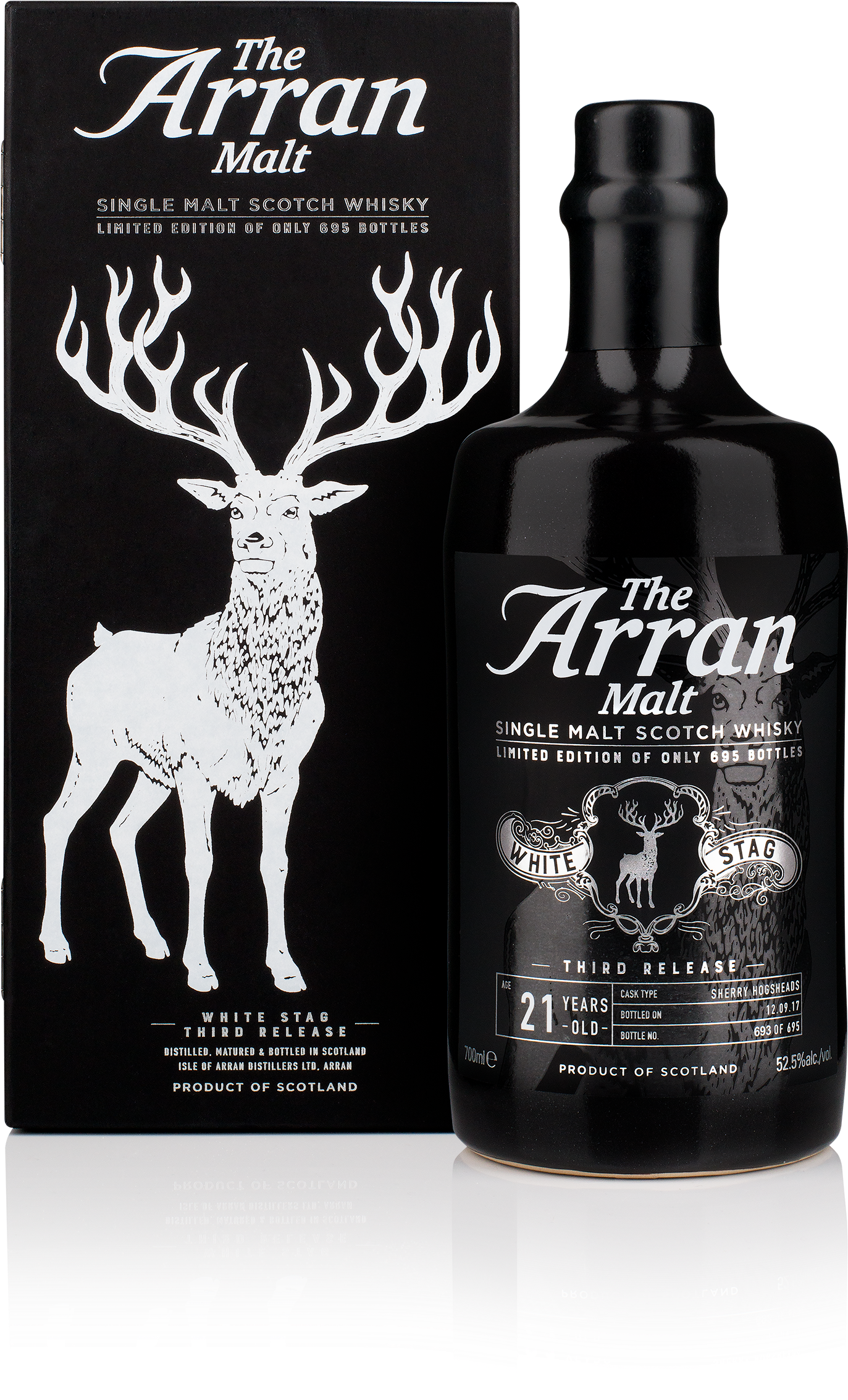 Arran White Stag Bottle And Box - Arran White Stag Fourth Release Clipart (1739x2500), Png Download