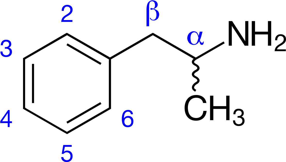 Substituted Amphetamine, Amphetamine, Cathine, Blue, - Amphetamine Numbering Clipart (1280x770), Png Download
