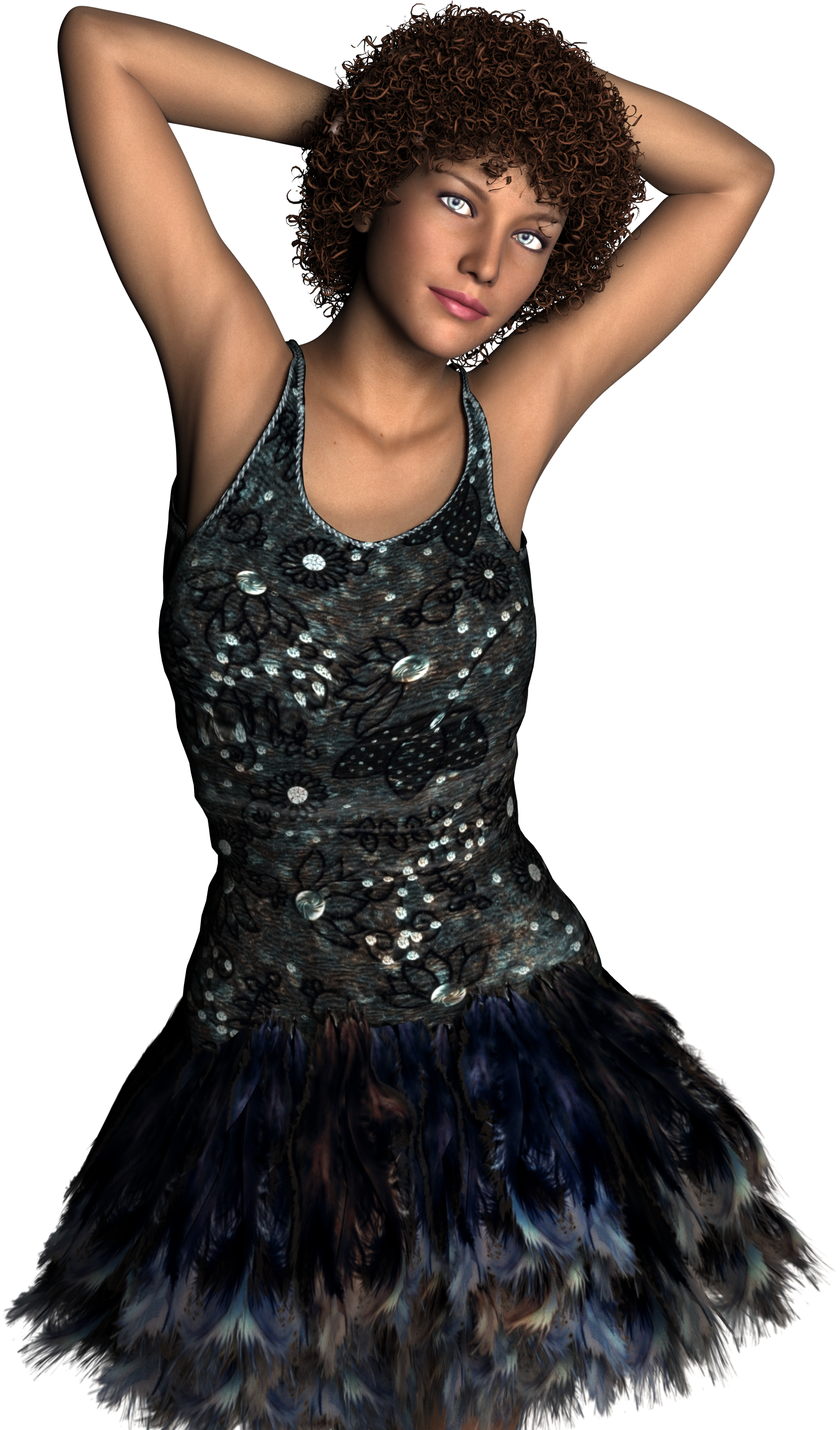 Dancer 3d Model Render Woman 961619 - 3d Model Animated Cartoon Black Girl Clipart (2318x3000), Png Download