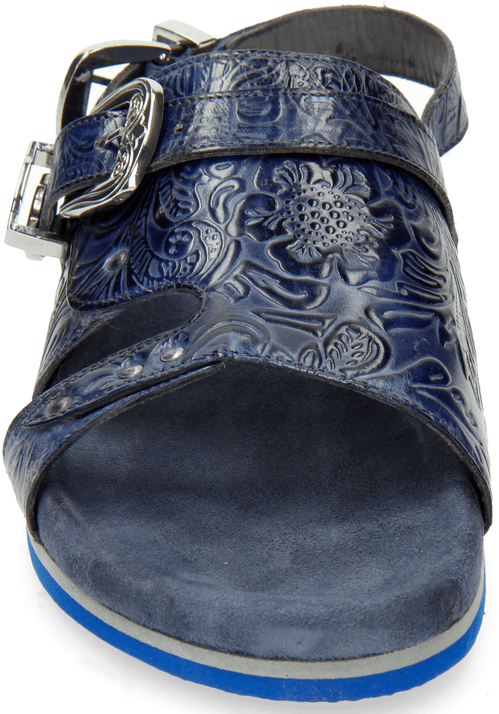 Mules Helen 2 Floral Print Moroccan Blue - Sandal Clipart (1024x1024), Png Download