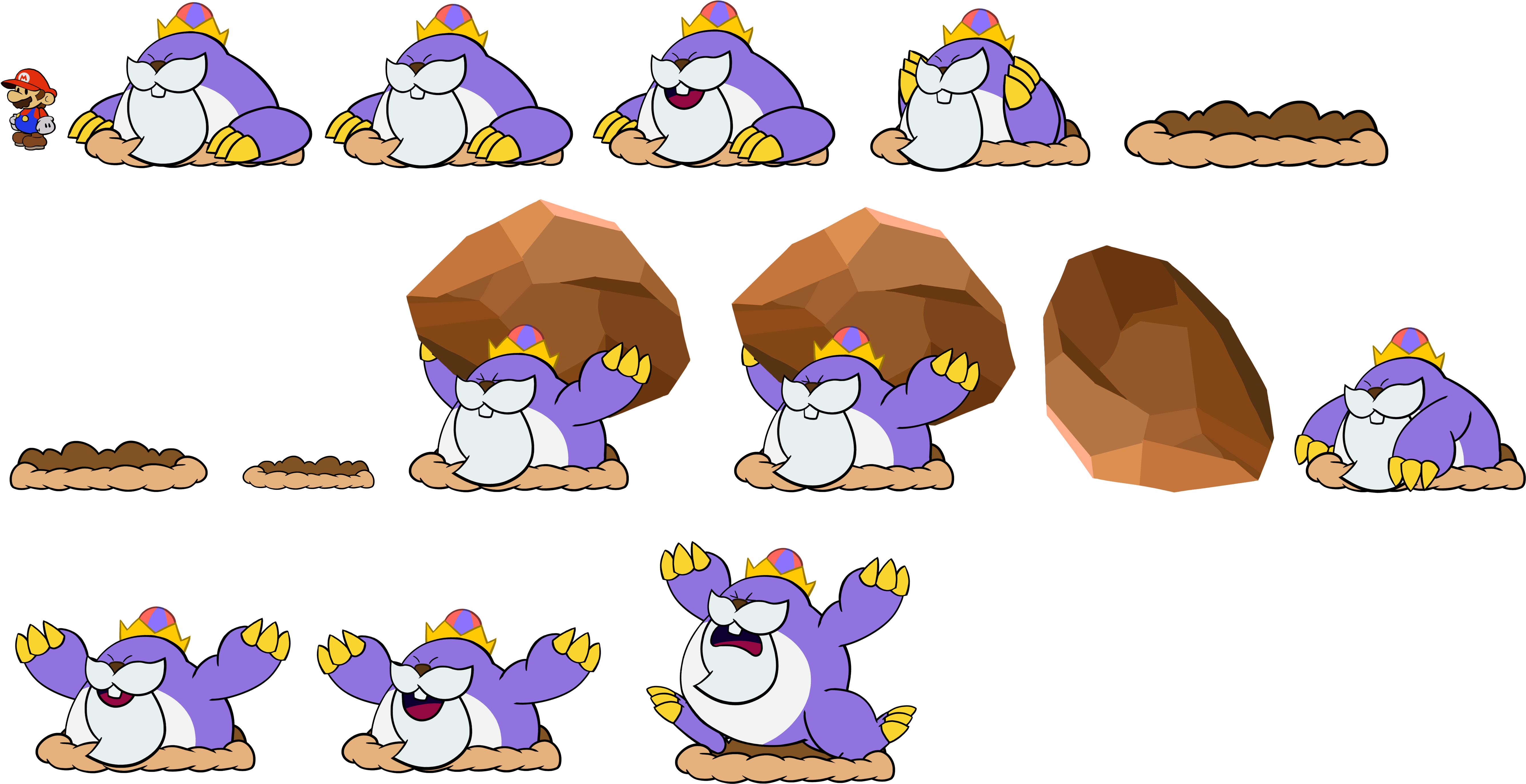Click For Full Sized Image King Monty Mole - Paper Mario Monty Mole Clipart (5347x2748), Png Download