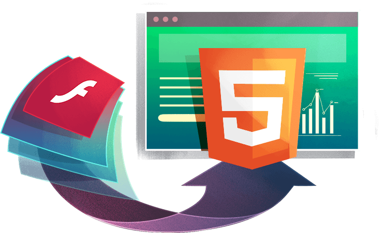 Flash To Html5 Image - Flash To Html5 Conversion Clipart (765x470), Png Download
