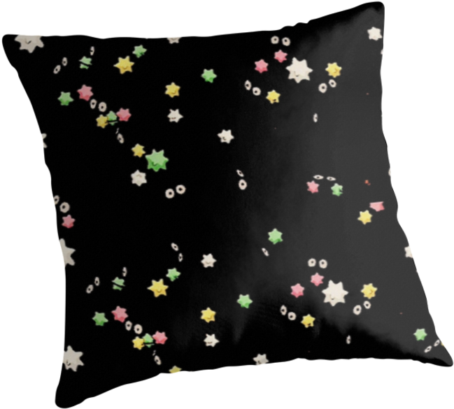 "soot Sprite Eyes 2" Throw Pillows William Mcmeekin - まっくろ くろ すけ 可愛い イラスト Clipart (875x875), Png Download