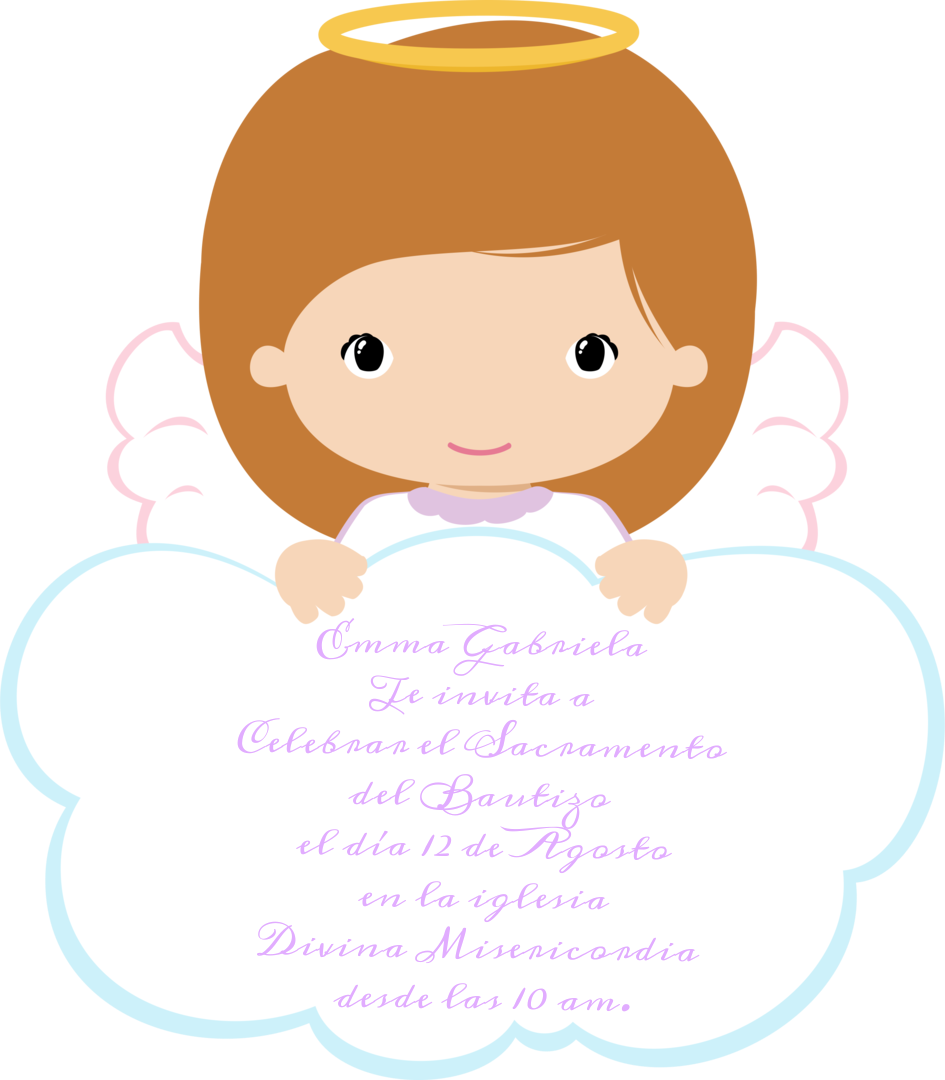 Angelitos Niñas Para Imprimir - Angeles Para Bautizo Niña Clipart - Large S...