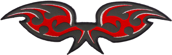Red And Silver Wings Reflective Embroidered Patch - Emblem Clipart (600x600), Png Download