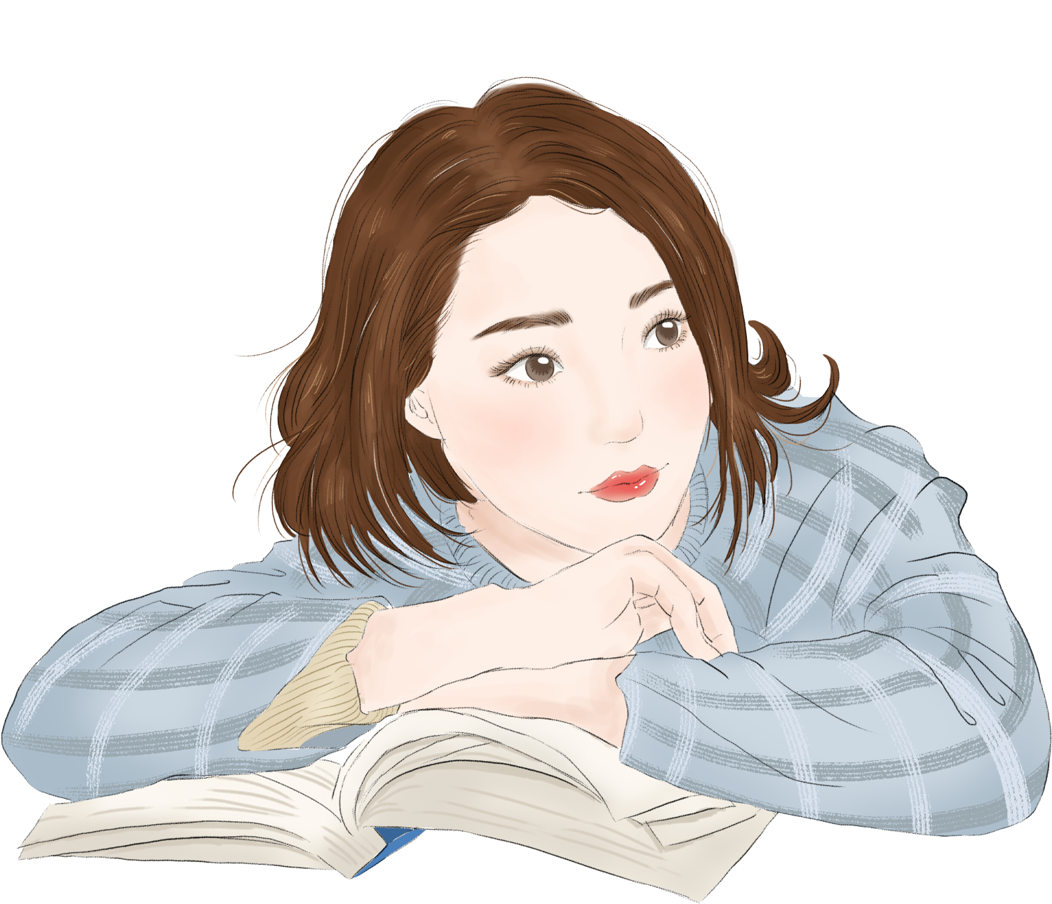 Chicas Frescas Literarias Dibujos Animados Pintados - Girl Clipart (2000x2000), Png Download