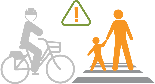 Safety Yield To Pedestrians - Family Silhouette Clip Art - Png Download (617x617), Png Download