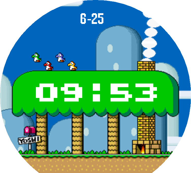 Yoshi's House Watch Face Preview Clipart (752x680), Png Download