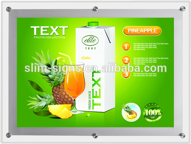 Crystal A1 A2 A3 A4 Acrylic Slim Led Poster Frame - Pineapple Juice Clipart (800x800), Png Download