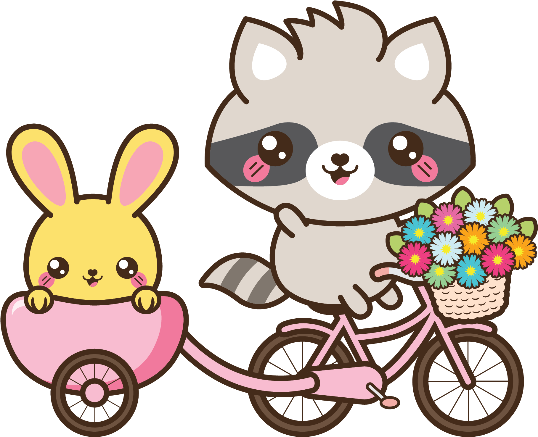 Kawaii Bike Illustration , Png Download - Kawaii Bike Clipart (1817x1477), Png Download