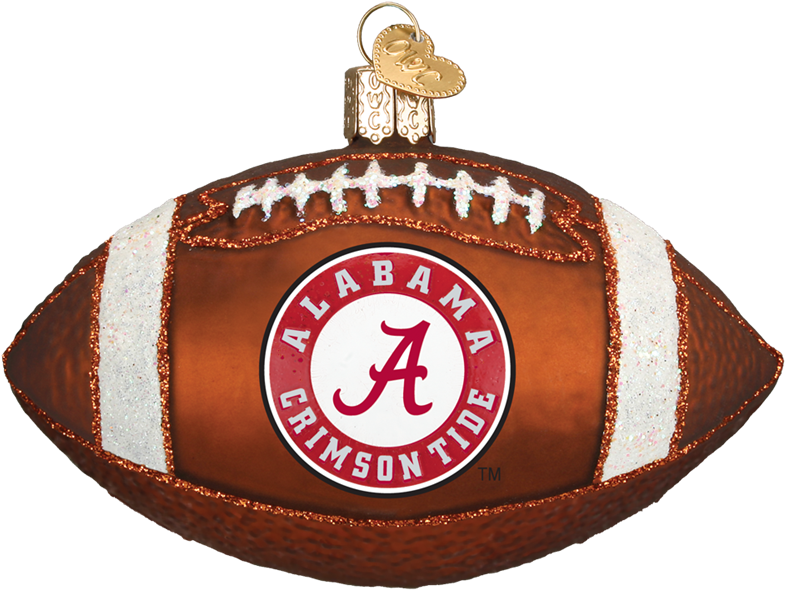 Alabama Crimson Tide Football Glass Christmas Ornament - Nike Vapor 24 7 Football Clipart (1000x1000), Png Download