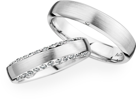 Platinum Wedding Rings, White Gold Wedding Bands, Matching - Ehering Seitliche Steine Clipart (600x600), Png Download