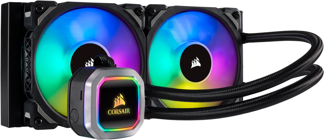 Corsair Hydro Series™ H100i Rgb Platinum 240mm Liquid - Corsair H100i Rgb Platinum Clipart (1200x605), Png Download