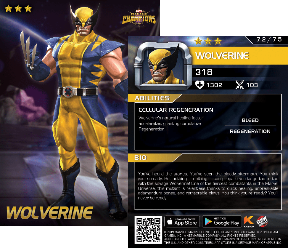 Wolverine Contest Of Champions Card - Marvel Contest Of Champions Arcade Clipart (1050x900), Png Download