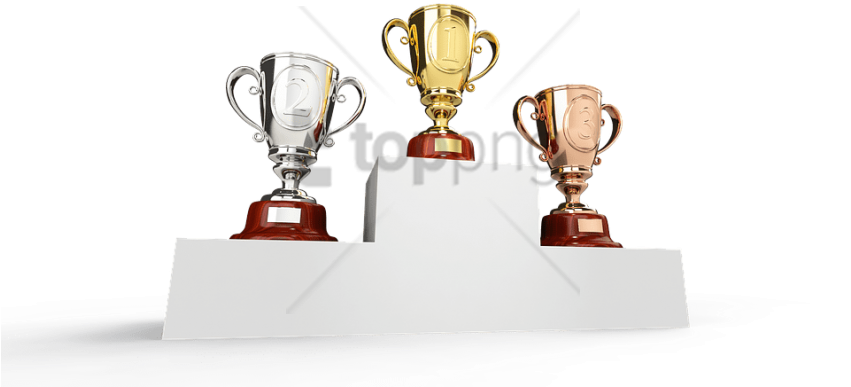 Free Png Gold Silver Bronze Trophy Png Png Image With - Trophy Clipart (850x454), Png Download