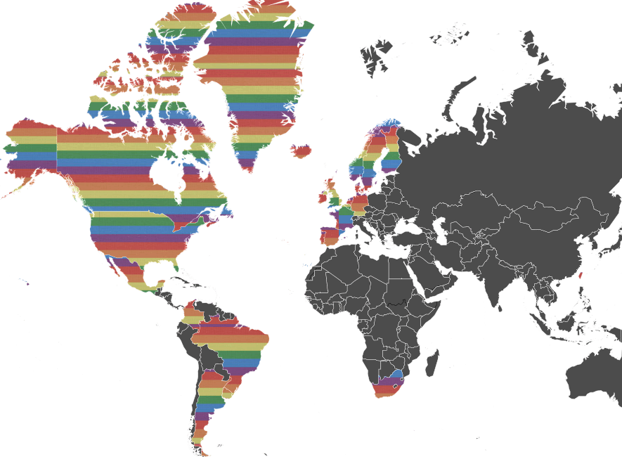 Same Sex Marriage Legalization-2 - Red Color World Map Clipart (885x650), Png Download