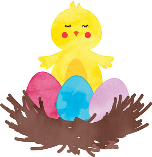 Easter Chick Png - Pollito En Nido Png Clipart (640x640), Png Download