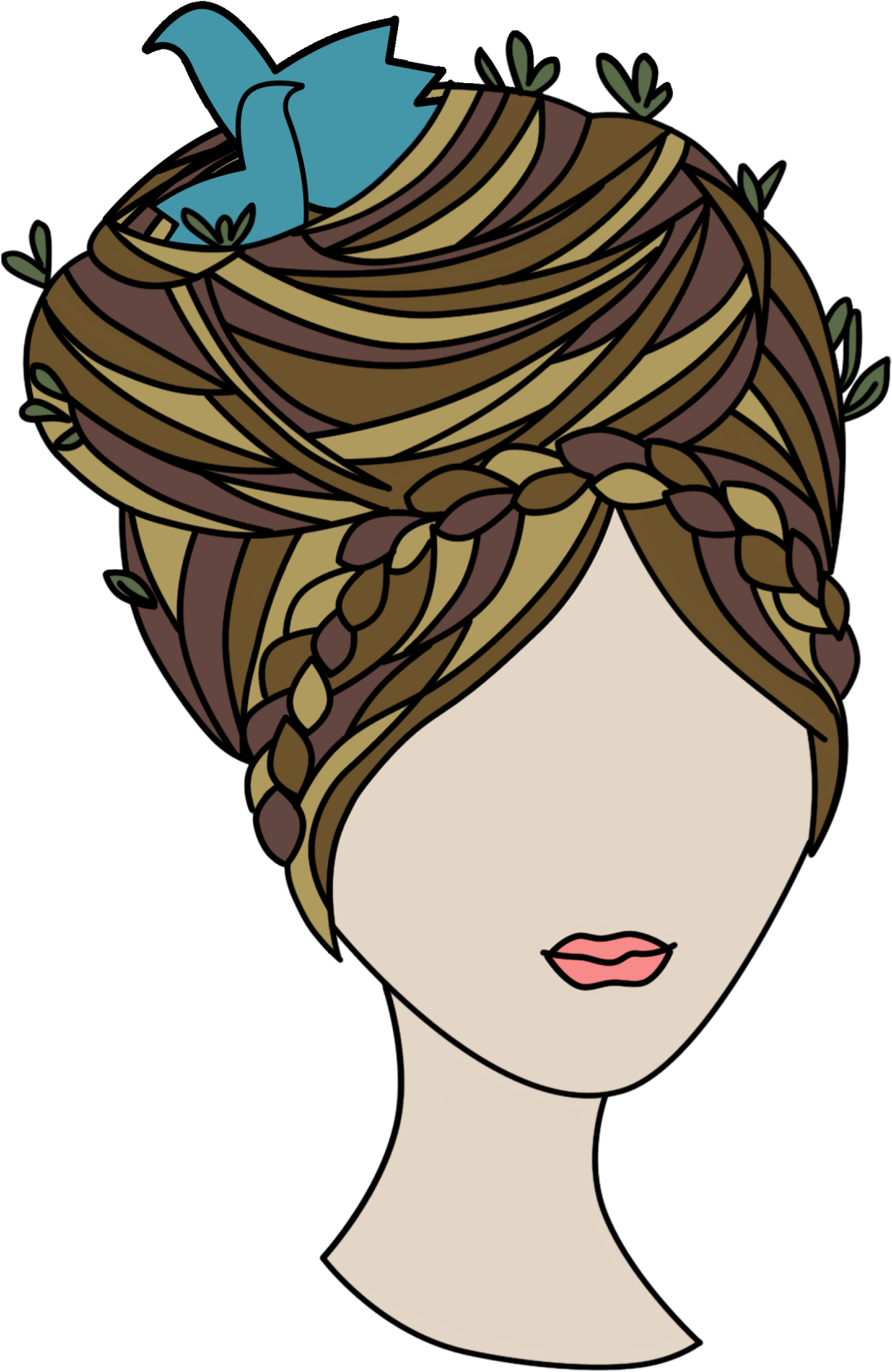 Bird Nest For Hair Clipart (1600x2000), Png Download