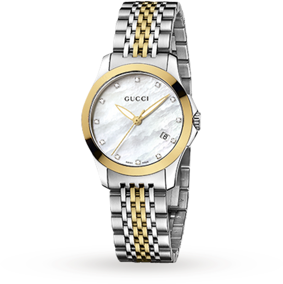 Gucci Watch Png - Gucci Silver And Gold Watch Clipart (640x640), Png Download