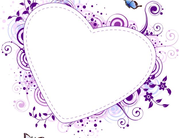 Love Frame Clipart Purple - Heart Frame Vector Png Transparent Png (640x480), Png Download
