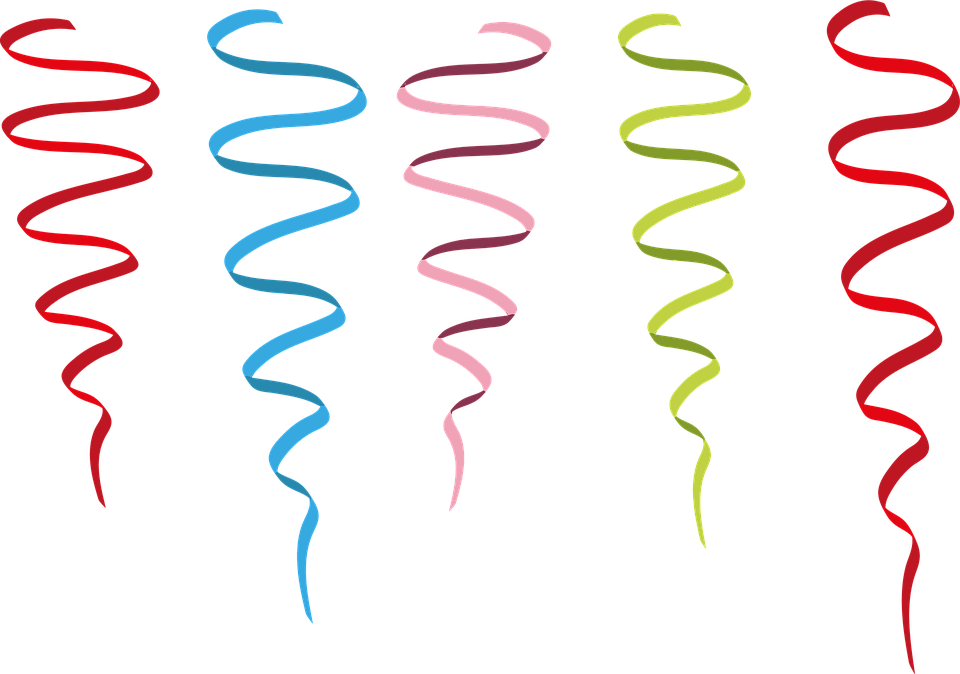 Snakes, Paper Snakes, Paper, Carnival, Bands, Garland - Png Luftschlangen Clipart (960x674), Png Download