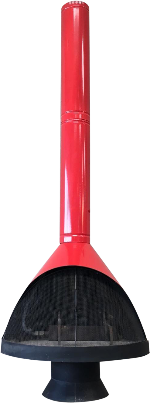 This Nice Red Mid Century Fireplace Is Set Up For Gas - Lampshade Clipart (750x1334), Png Download