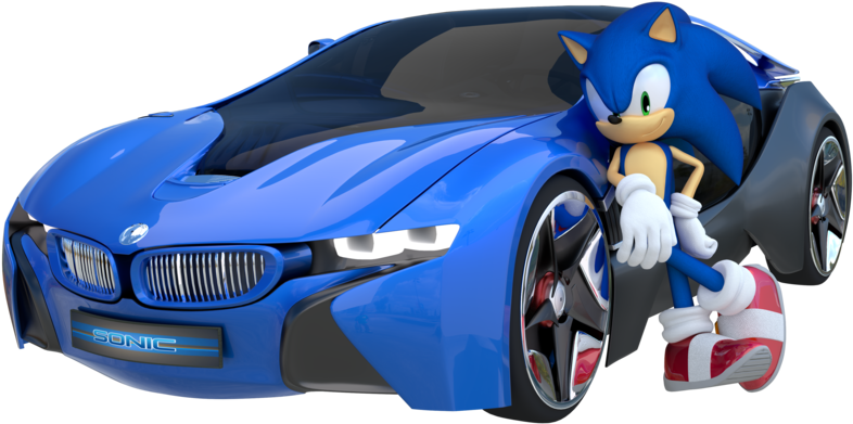 Sonic & Sega All-stars Racing Sonic 3d Blast Sonic - Sonic The Hedgehog Cars Clipart (786x391), Png Download