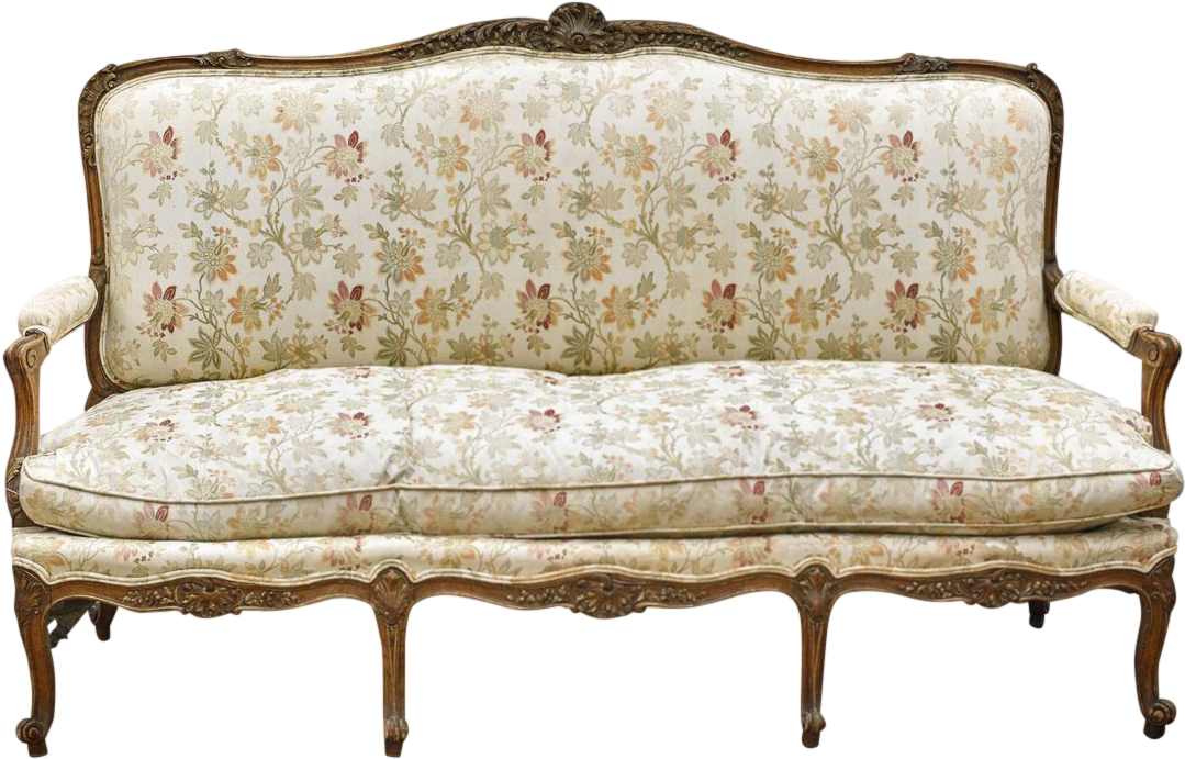 Antique Louis Xv Style Gilt-wood Sofa Settee On Chairish - Studio Couch Clipart (1198x767), Png Download