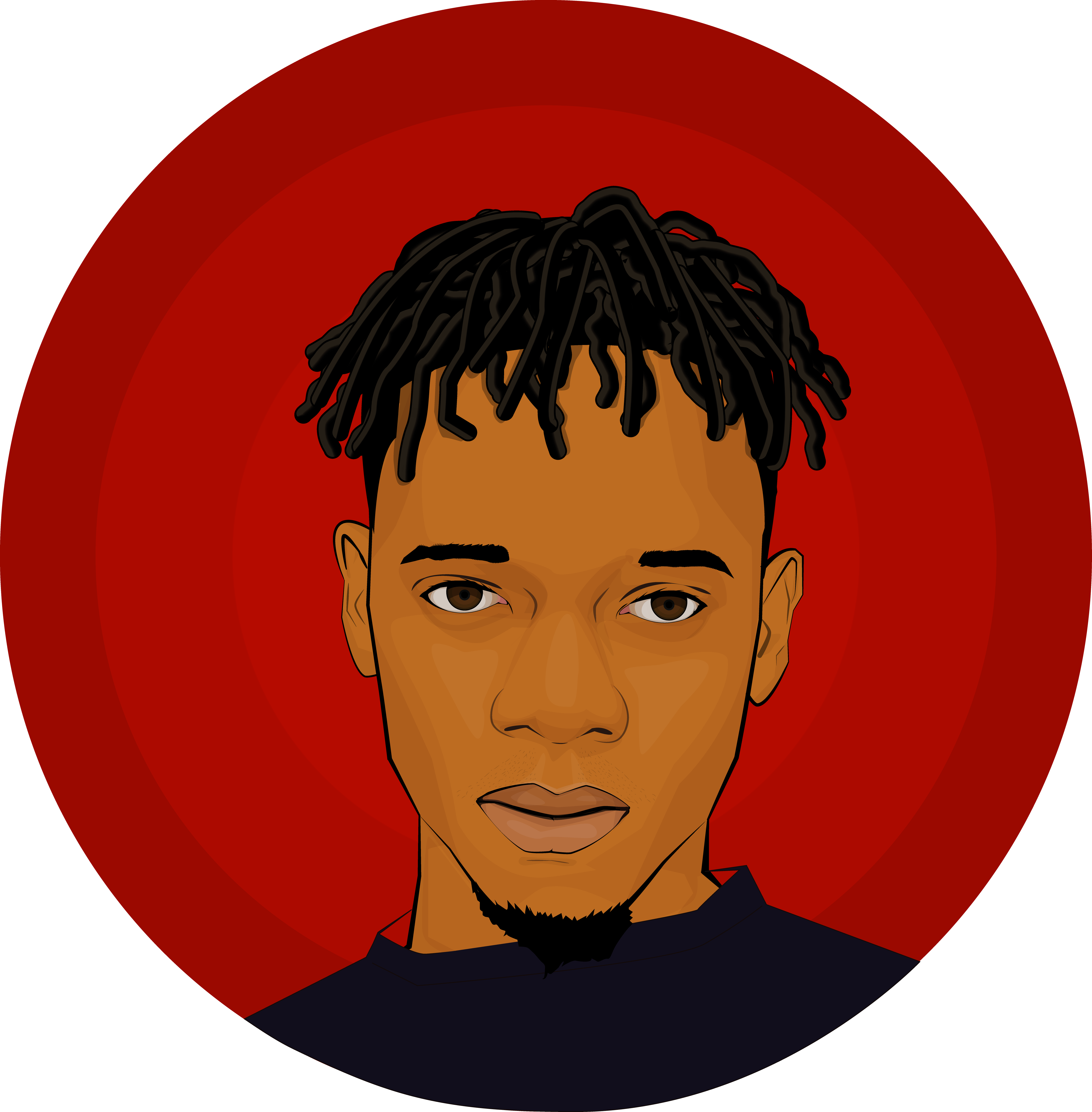 Douggie Portrait Black Hair Official Douggieofficial - Illustration Clipart (5067x5159), Png Download