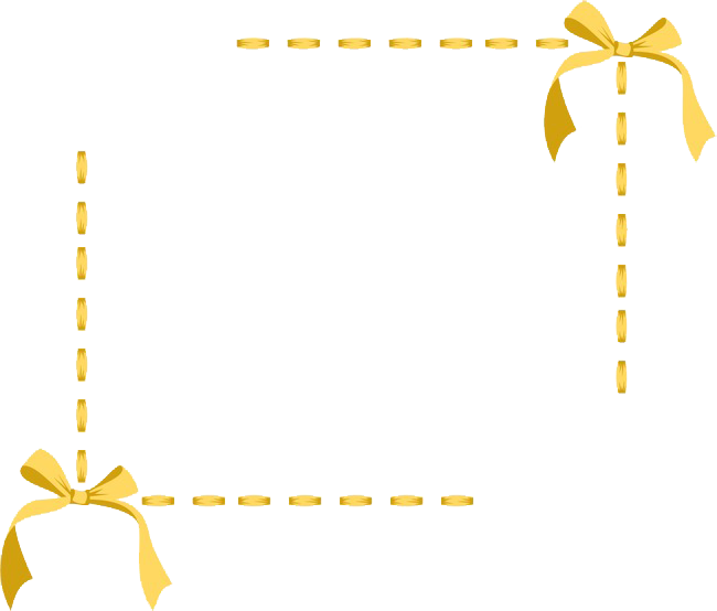 可爱黄色蝴蝶结边框 - Portable Network Graphics Clipart (650x554), Png Download