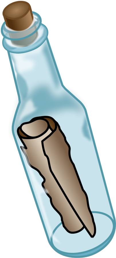 Clipart Info - Cartoon Message In A Bottle - Png Download (405x900), Png Download
