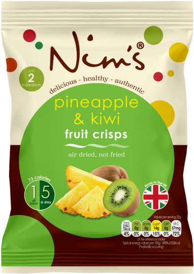 Nim's Pineapple & Kiwi Fruit Crisps - Nims Fruit Crisps Clipart (600x563), Png Download