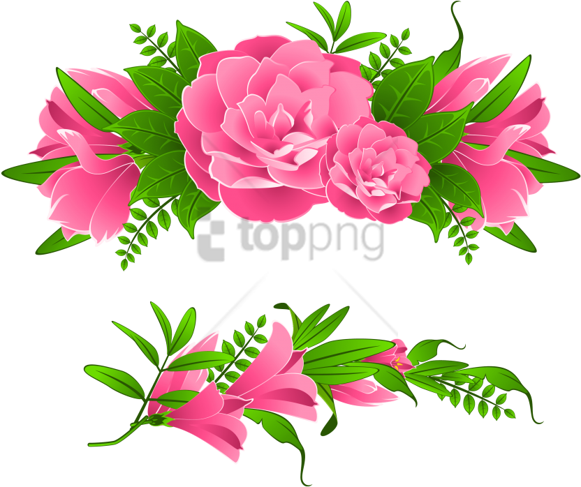 Free Png Transparent Flowers Border Png Image With - Flowers Clip Art Border Png (850x720), Png Download