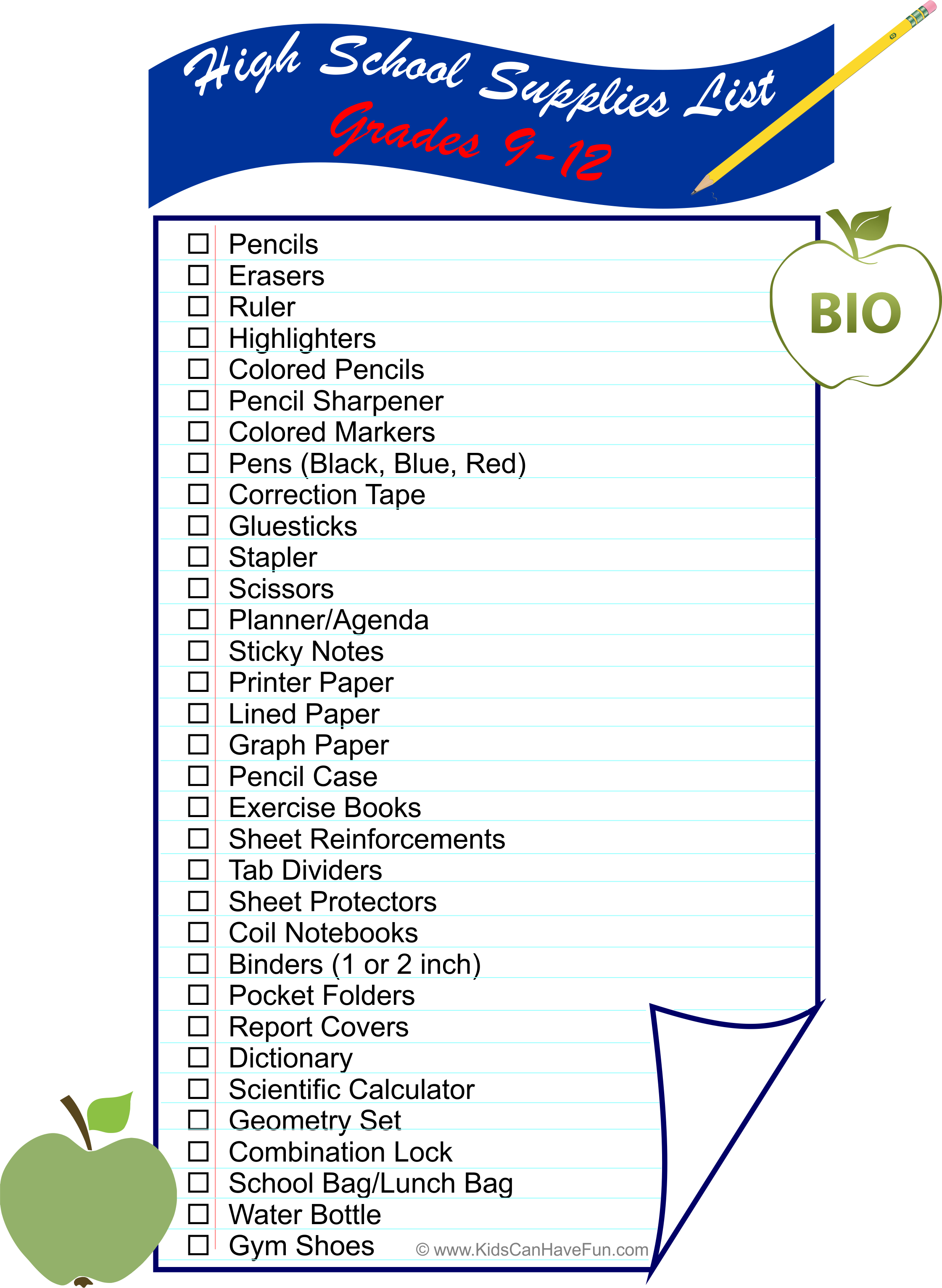 High School Supplies List Is All You Need To Get Students - Meridian Middle School Clipart (2241x3066), Png Download