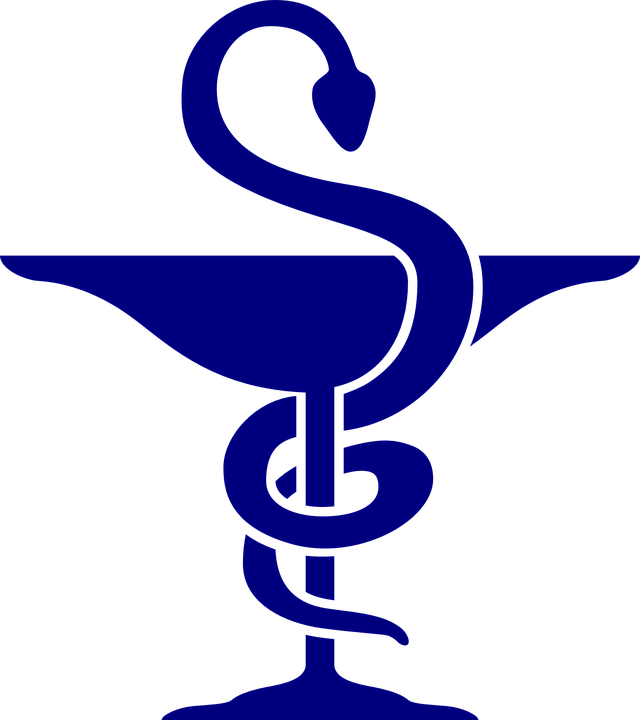 Pharmacy Medicine Doctor Medic Blue Logo Snake - Pharmacy Logo Snake Blue Clipart (640x720), Png Download