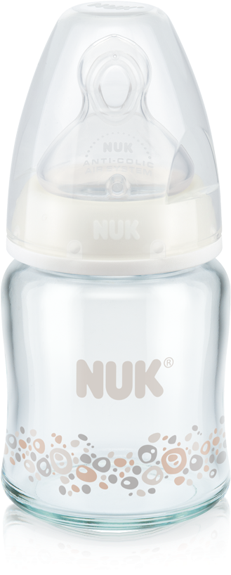 Baby Feeding Bottle Made Of Glas - Nuk Clipart (399x860), Png Download