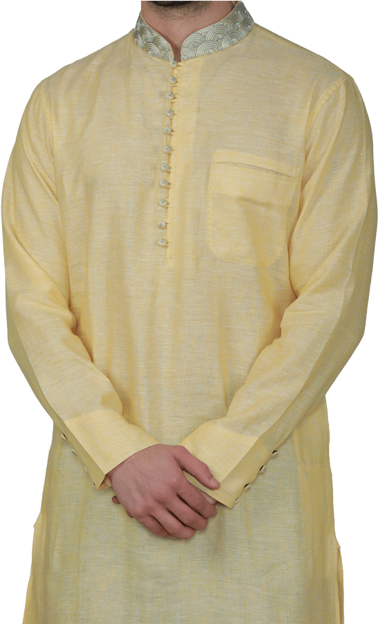 Beige Color Kurta With Sky Blue Pajama - Formal Wear Clipart (675x900), Png Download